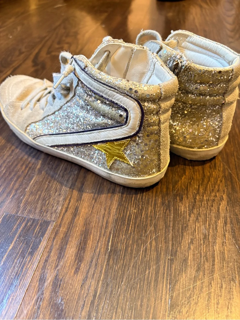Golden Goose Francy Glitter High Top Sneakers — Size 35 EU